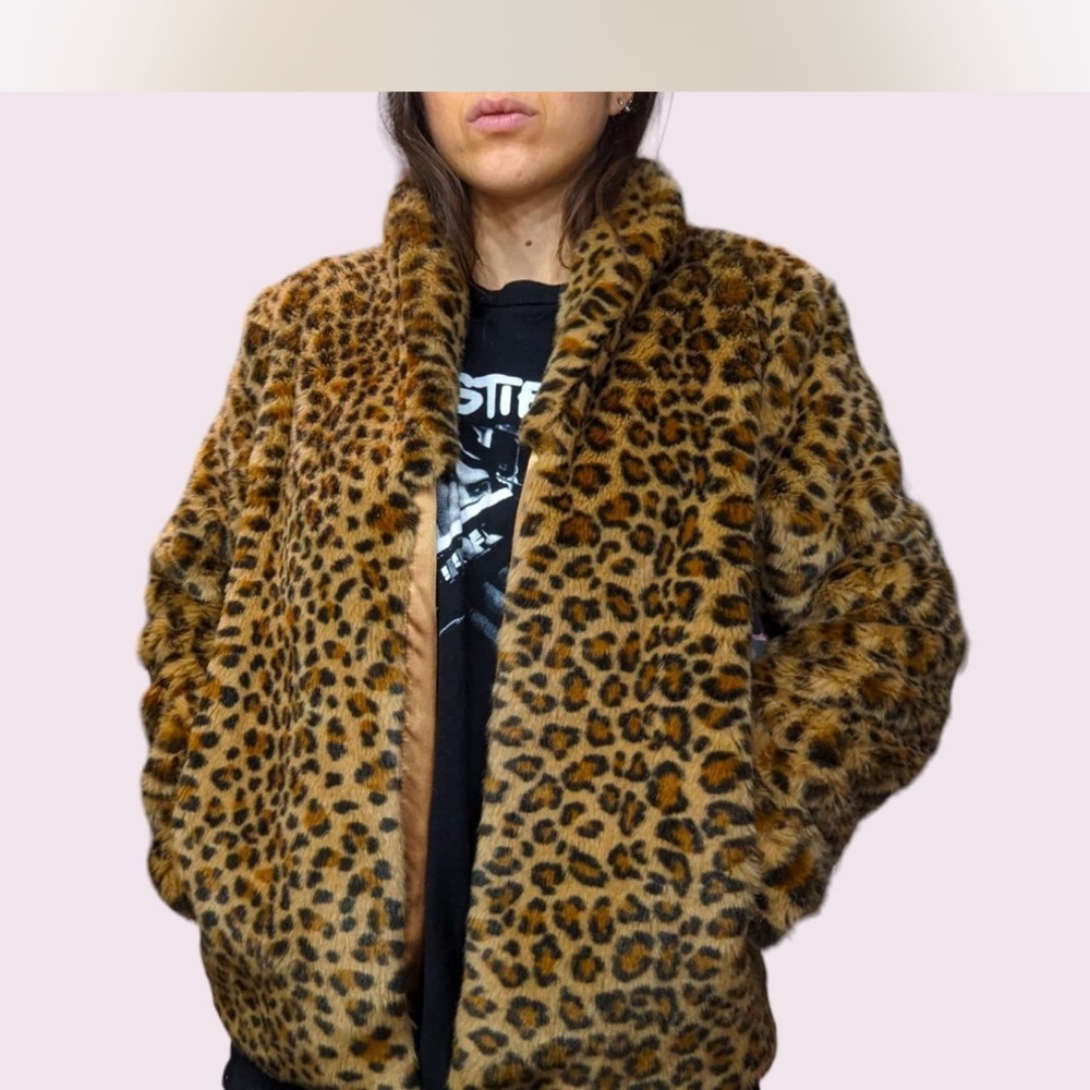 French Connection Animal Print Teddy Jacket